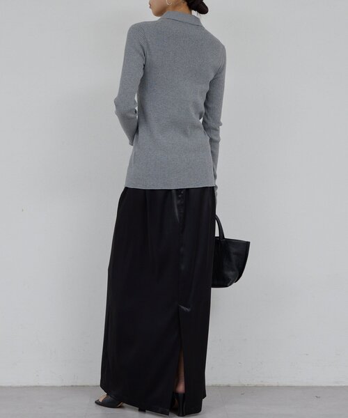 GALLARDAGALANTE（ガリャルダガランテ）の「ポロリブニット（ニット/セーター・レディース・ミント/グレー・FREE）」の8枚目の写真