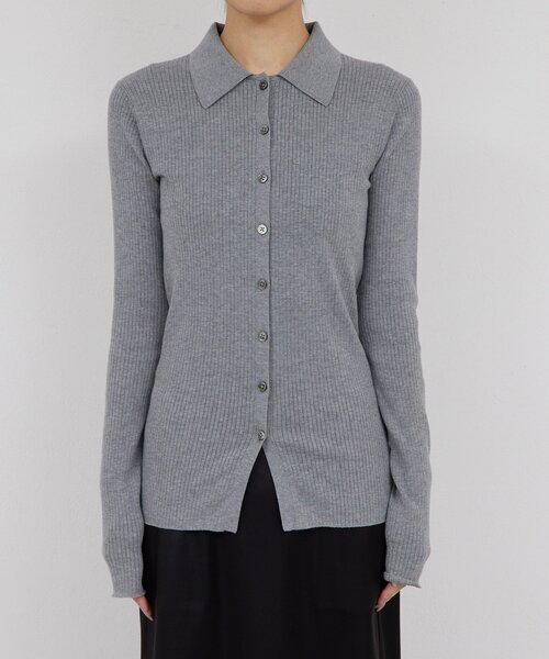 GALLARDAGALANTE（ガリャルダガランテ）の「ポロリブニット（ニット/セーター・レディース・ミント/グレー・FREE）」の9枚目の写真