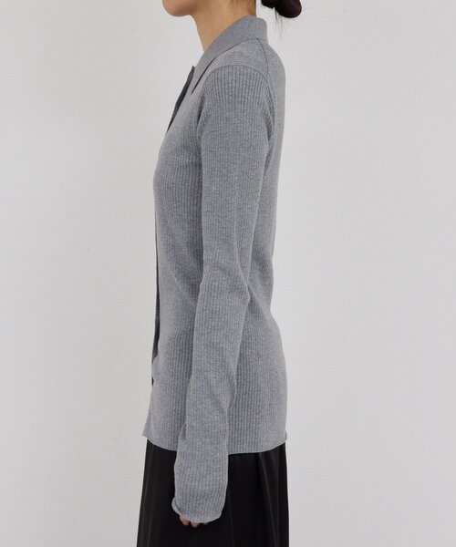 GALLARDAGALANTE（ガリャルダガランテ）の「ポロリブニット（ニット/セーター・レディース・ミント/グレー・FREE）」の10枚目の写真