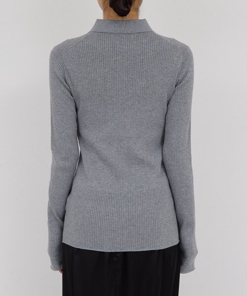 GALLARDAGALANTE（ガリャルダガランテ）の「ポロリブニット（ニット/セーター・レディース・ミント/グレー・FREE）」の11枚目の写真