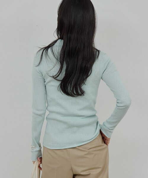 GALLARDAGALANTE（ガリャルダガランテ）の「ポロリブニット（ニット/セーター・レディース・ミント/グレー・FREE）」の18枚目の写真
