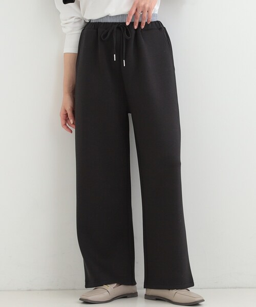 SHOO・LA・RUE（シューラルー）の「【セットアップ可/S-LL/なめらかタッチ】ダブルウエスト レイヤードパンツ（その他パンツ・レディース・ブラック/グレー・01/02/03/04）」の2枚目の写真