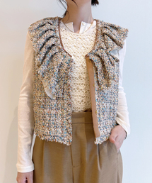 IENA LA BOUCLE LINTONツィードフリルベスト