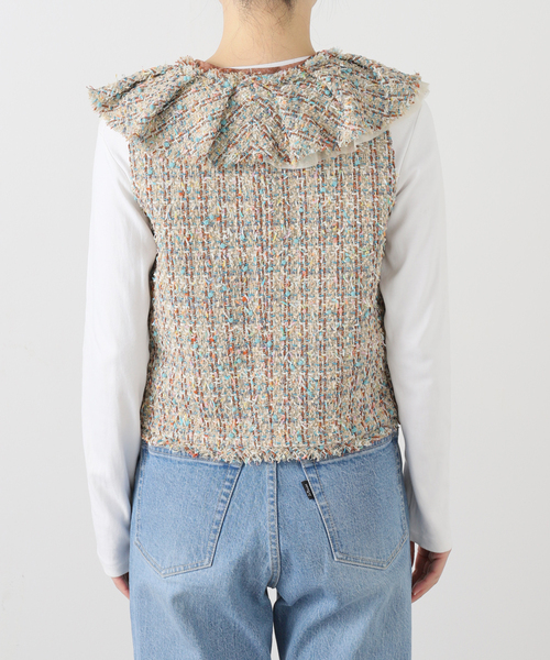 IENA LA BOUCLE(イエナラブークル)の「IENA LA BOUCLE LINTONツィードフリルベスト(その他アウター・レディース・ベージュ系その他・FREE)」の7枚目の写真