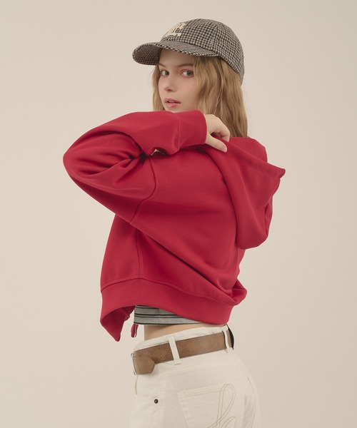 hazyl（ヘイジル）の「rivet double zip hoodie / リベットダブルジップフーディー（カーディガン/ボレロ・レディース・グレー/ワインレッド・フリー）」の20枚目の写真