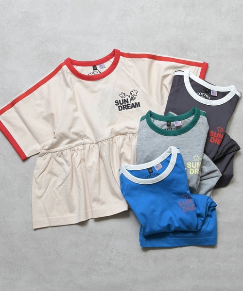 MARKEY'S（マーキーズ）の「【COTTON from U.S.A】Ａラインチュニック（チュニック・キッズ・オフホワイト/ブルー/杢グレー/チャコール・110/120/130/140/150/90/100）」の5枚目の写真