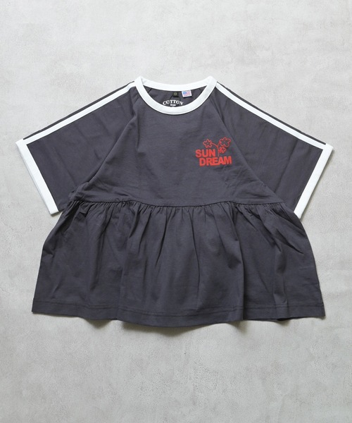 MARKEY'S（マーキーズ）の「【COTTON from U.S.A】Ａラインチュニック（チュニック・キッズ・オフホワイト/ブルー/杢グレー/チャコール・110/120/130/140/150/90/100）」の6枚目の写真
