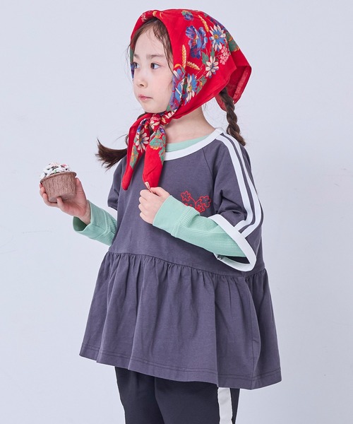 MARKEY'S（マーキーズ）の「【COTTON from U.S.A】Ａラインチュニック（チュニック・キッズ・オフホワイト/ブルー/杢グレー/チャコール・110/120/130/140/150/90/100）」の7枚目の写真