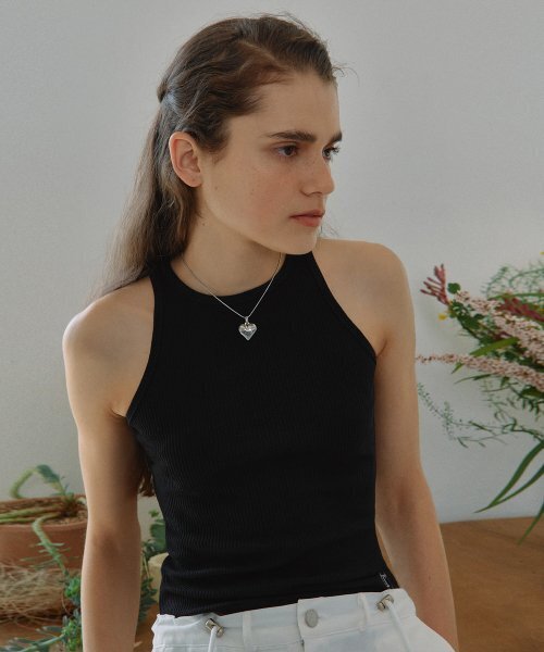 ROLAROLA(ロラロラ)の「RIBBED HALTER NECK SLEEVELESS BLACK(Tシャツ/カットソー・レディース・ブラック・FREE)」の1枚目の写真