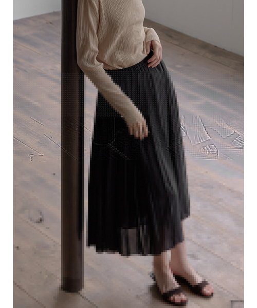BEMUSE MANSION（ビミューズマンション）の「Melisa pleated skirt - Black（スカート・レディース・ブラック・FREE）」の2枚目の写真