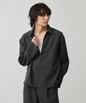 CALLNE（カルネ）の「【CALLNE】 High-twist Linen-like Skipper Shirt / 強撚リネンライクスキッパーシャツ（吸水速乾、UVカット、イージーケア）（シャツ/ブラウス・L）」