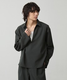CALLNE | 【CALLNE】 High-twist Linen-like Skipper Shirt / 強撚リネンライクスキッパーシャツ（吸水速乾、UVカット、イージーケア）(シャツ/ブラウス)