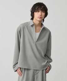 CALLNE | 【CALLNE】 High-twist Linen-like Skipper Shirt / 強撚リネンライクスキッパーシャツ（吸水速乾、UVカット、イージーケア）(シャツ/ブラウス)