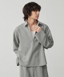 CALLNE（カルネ）の「【CALLNE】 High-twist Linen-like Skipper Shirt / 強撚リネンライクスキッパーシャツ（吸水速乾、UVカット、イージーケア）（シャツ/ブラウス）」