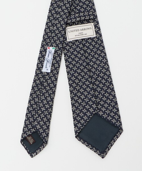 【新品タグ付】【Fermo Fossati】ユナイテッドアローズ　ネクタイ フォサッティ ネイビー ジャガード ネクタイ（ネクタイ）｜UNITED
