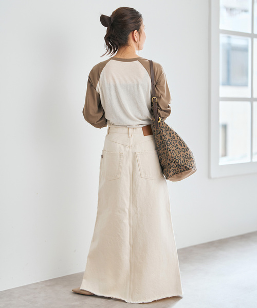 Spick & Span（スピックアンドスパン）の「5 1/2 TRAPEZE LINE SKIRT（デニムスカート・レディース・ベージュ/アイボリー・27/28）」の10枚目の写真