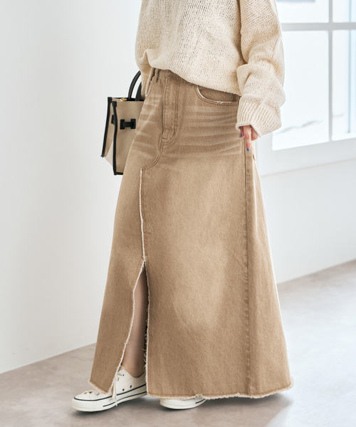 Spick & Span（スピックアンドスパン）の「5 1/2 TRAPEZE LINE SKIRT（デニムスカート・レディース・ベージュ/アイボリー・27/28）」の13枚目の写真
