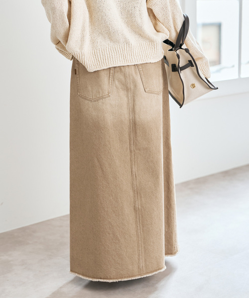 Spick & Span（スピックアンドスパン）の「5 1/2 TRAPEZE LINE SKIRT（デニムスカート・レディース・ベージュ/アイボリー・27/28）」の14枚目の写真