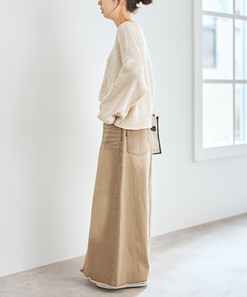 Spick & Span（スピックアンドスパン）の「5 1/2 TRAPEZE LINE SKIRT（デニムスカート・レディース・ベージュ/アイボリー・27/28）」の16枚目の写真