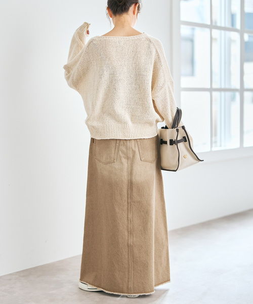 Spick & Span（スピックアンドスパン）の「5 1/2 TRAPEZE LINE SKIRT（デニムスカート・レディース・ベージュ/アイボリー・27/28）」の17枚目の写真