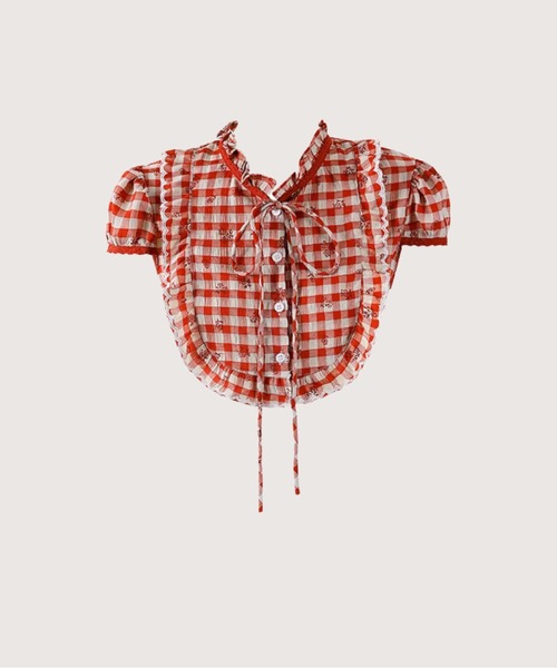 Sweet Ruffle Vichy Check Set Up（セットアップ）｜LA POMME petit