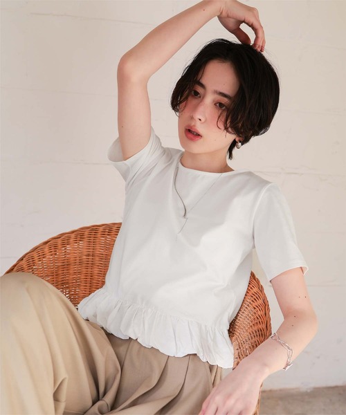 titivate(ティティベイト)の「チビバルーン半袖トップス(Tシャツ/カットソー・レディース・オフホワイト/ブラック/ホワイト系その他/ホワイト系その他2/グレー系その他/ドット・L/M)」の7枚目の写真