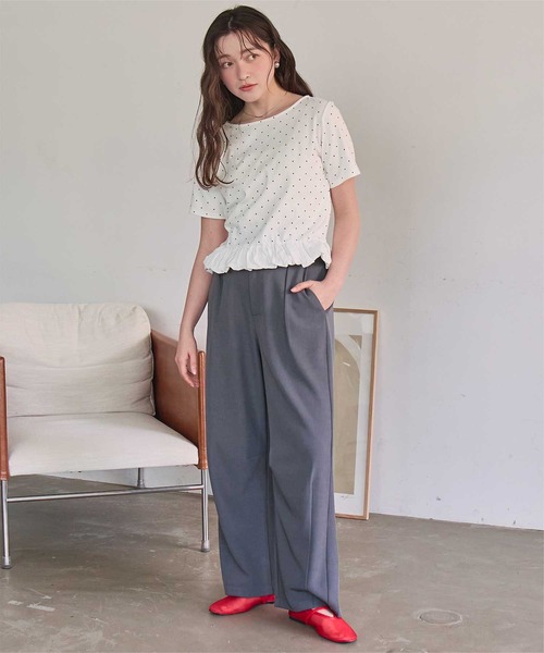 titivate(ティティベイト)の「チビバルーン半袖トップス(Tシャツ/カットソー・レディース・オフホワイト/ブラック/ホワイト系その他/ホワイト系その他2/グレー系その他/ドット・L/M)」の13枚目の写真