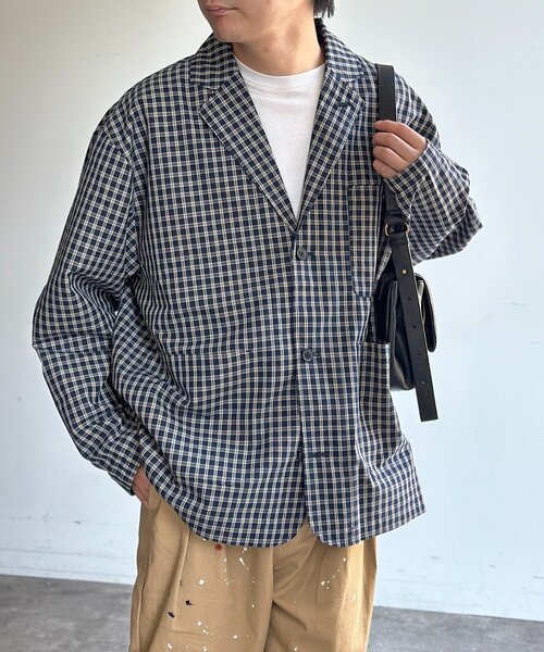 CPCM（シーピーシーエム）の「【U.S. POLO ASSN.】チェックシャツテーラードジャケット（テーラードジャケット・メンズ・ブラウン/ネイビー・MEDIUM/LARGE）」の2枚目の写真