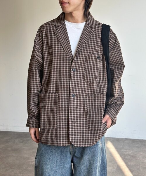 CPCM（シーピーシーエム）の「【U.S. POLO ASSN.】チェックシャツテーラードジャケット（テーラードジャケット・メンズ・ブラウン/ネイビー・MEDIUM/LARGE）」の3枚目の写真