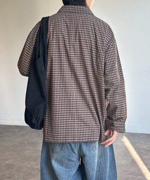 CPCM（シーピーシーエム）の「【U.S. POLO ASSN.】チェックシャツテーラードジャケット（テーラードジャケット・メンズ・ブラウン/ネイビー・MEDIUM/LARGE）」の5枚目の写真