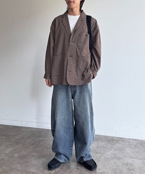 CPCM（シーピーシーエム）の「【U.S. POLO ASSN.】チェックシャツテーラードジャケット（テーラードジャケット・メンズ・ブラウン/ネイビー・MEDIUM/LARGE）」の7枚目の写真