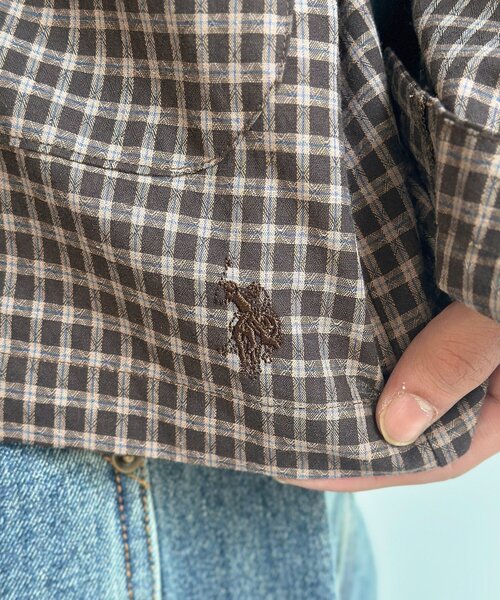 CPCM（シーピーシーエム）の「【U.S. POLO ASSN.】チェックシャツテーラードジャケット（テーラードジャケット・メンズ・ブラウン/ネイビー・MEDIUM/LARGE）」の10枚目の写真