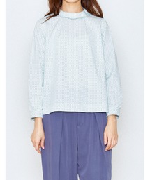 スカラップ衿長袖ブラウス