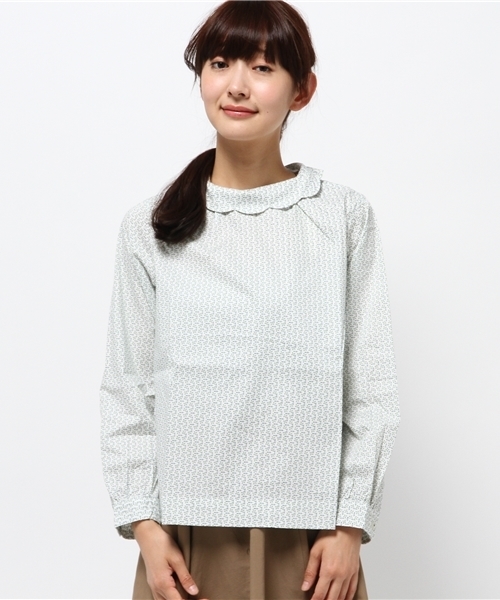 POU DOU DOU(プードゥドゥ)の「スカラップ衿長袖ブラウス(シャツ/ブラウス・レディース・オフホワイト/ブラック/グリーン系その他/ピンク系その他・3)」の9枚目の写真