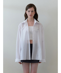 basic loose logo shirts - white