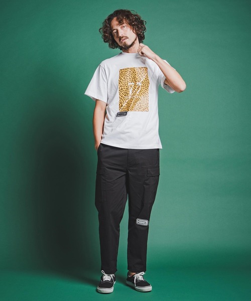 seventy seven(セブンティセブン)の「mt10173-middle onz S-S fine t-shirt (77leopard) Tシャツ(7726S180)(Tシャツ/カットソー・メンズ・ホワイト×イエロー/ブラック/ホワイト×ゴールド・XL/L/M/S)」の7枚目の写真