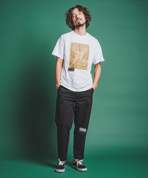 seventy seven(セブンティセブン)の「mt10173-middle onz S-S fine t-shirt (77leopard) Tシャツ(7726S180)(Tシャツ/カットソー・メンズ・ホワイト×イエロー/ブラック/ホワイト×ゴールド・XL/L/M/S)」の9枚目の写真