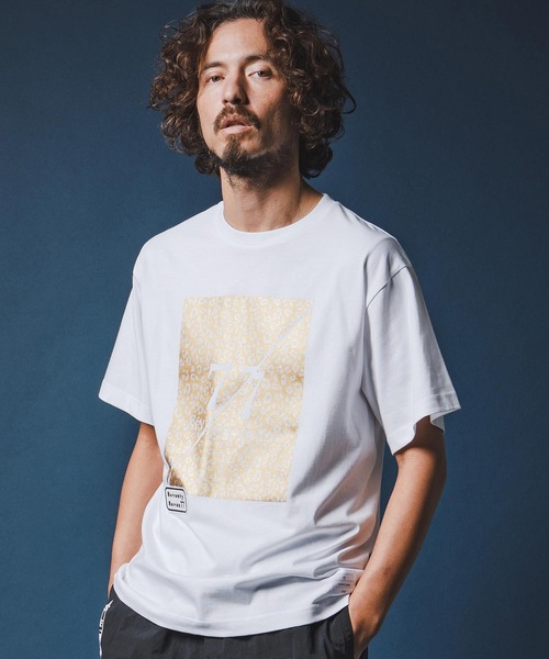 seventy seven(セブンティセブン)の「mt10173-middle onz S-S fine t-shirt (77leopard) Tシャツ(7726S180)(Tシャツ/カットソー・メンズ・ホワイト×イエロー/ブラック/ホワイト×ゴールド・XL/L/M/S)」の11枚目の写真