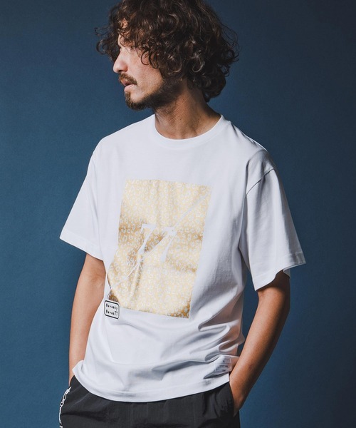 seventy seven(セブンティセブン)の「mt10173-middle onz S-S fine t-shirt (77leopard) Tシャツ(7726S180)(Tシャツ/カットソー・メンズ・ホワイト×イエロー/ブラック/ホワイト×ゴールド・XL/L/M/S)」の12枚目の写真