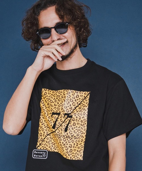 seventy seven(セブンティセブン)の「mt10173-middle onz S-S fine t-shirt (77leopard) Tシャツ(7726S180)(Tシャツ/カットソー・メンズ・ホワイト×イエロー/ブラック/ホワイト×ゴールド・XL/L/M/S)」の17枚目の写真