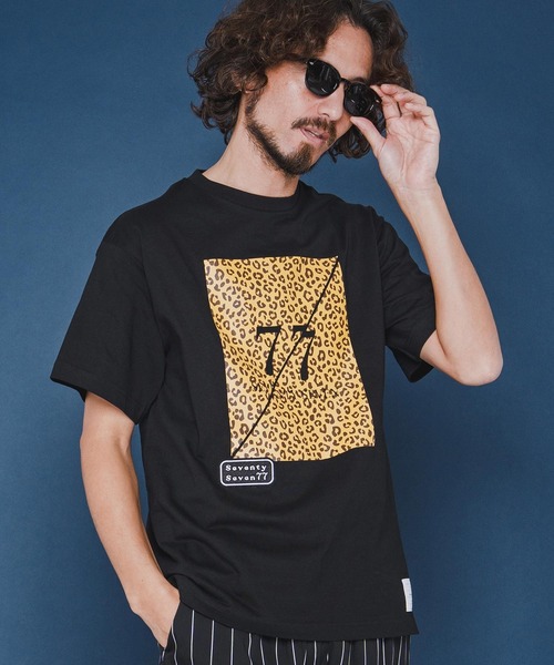 seventy seven(セブンティセブン)の「mt10173-middle onz S-S fine t-shirt (77leopard) Tシャツ(7726S180)(Tシャツ/カットソー・メンズ・ホワイト×イエロー/ブラック/ホワイト×ゴールド・XL/L/M/S)」の18枚目の写真