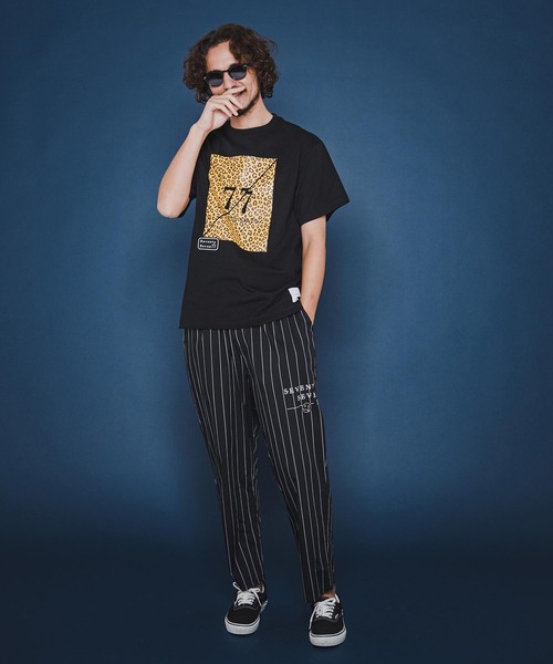 seventy seven(セブンティセブン)の「mt10173-middle onz S-S fine t-shirt (77leopard) Tシャツ(7726S180)(Tシャツ/カットソー・メンズ・ホワイト×イエロー/ブラック/ホワイト×ゴールド・XL/L/M/S)」の21枚目の写真