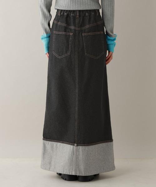 RAGEBLUE（レイジブルー）の「ステッチデザイン/フロントスリットデニムスカート/セットアップ対応（デニムスカート・レディース・ブルー/ブラック・FREE）」の14枚目の写真