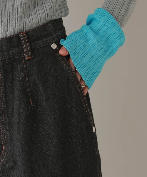 RAGEBLUE（レイジブルー）の「ステッチデザイン/フロントスリットデニムスカート/セットアップ対応（デニムスカート・レディース・ブルー/ブラック・FREE）」の16枚目の写真