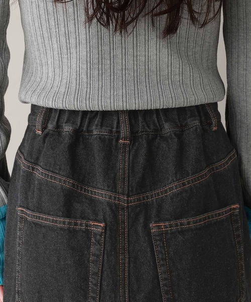 RAGEBLUE（レイジブルー）の「ステッチデザイン/フロントスリットデニムスカート/セットアップ対応（デニムスカート・レディース・ブルー/ブラック・FREE）」の18枚目の写真
