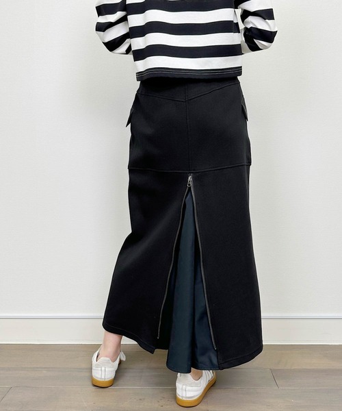 LUGIVA(ルギヴァ)の「【セットアップ可能】ポンチバックファスナースカート(スカート・レディース・ブラック/オフホワイト・M)」の9枚目の写真