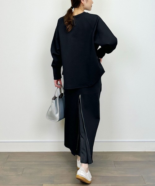 LUGIVA(ルギヴァ)の「【セットアップ可能】ポンチバックファスナースカート(スカート・レディース・ブラック/オフホワイト・M)」の17枚目の写真