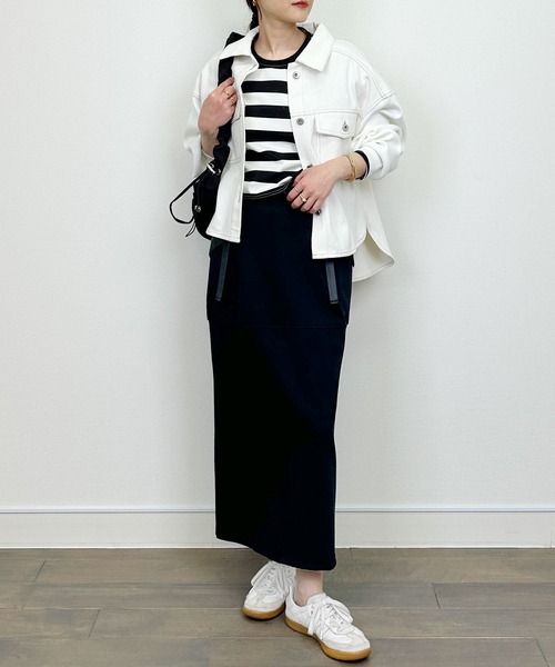 LUGIVA(ルギヴァ)の「【セットアップ可能】ポンチバックファスナースカート(スカート・レディース・ブラック/オフホワイト・M)」の12枚目の写真