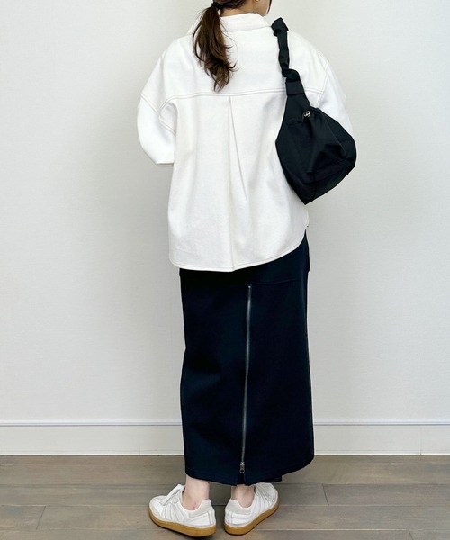 LUGIVA(ルギヴァ)の「【セットアップ可能】ポンチバックファスナースカート(スカート・レディース・ブラック/オフホワイト・M)」の14枚目の写真