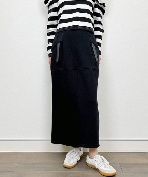LUGIVA(ルギヴァ)の「【セットアップ可能】ポンチバックファスナースカート(スカート・レディース・ブラック/オフホワイト・M)」の7枚目の写真